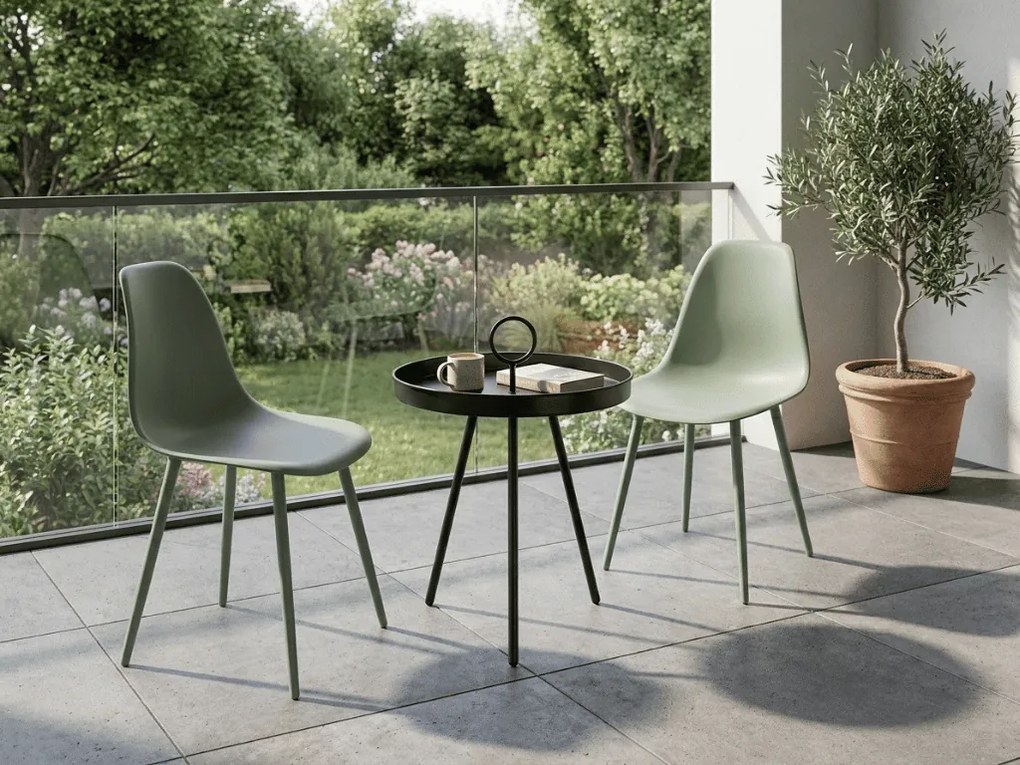 Set de gradina OSAKA SIRVON - 2 scaune si masa rotunda, salvie verde