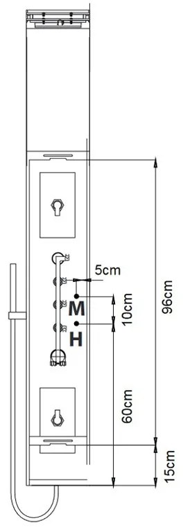 Panel dus Wellis, Mariner, cu hidromasaj și termostat, negru, WZ00102