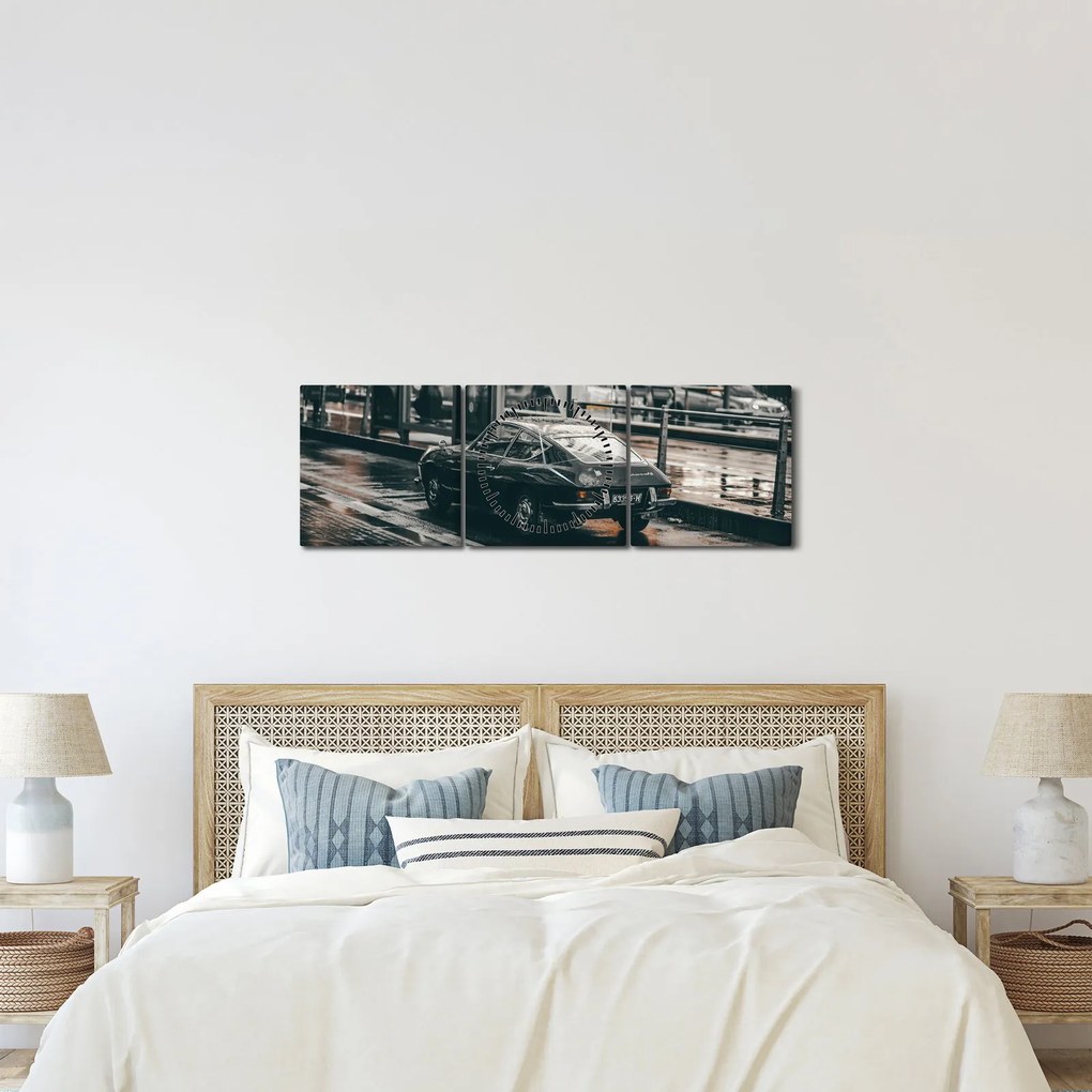 Tablou - Mașina în mișcare (cu ceas) (90x30 cm)