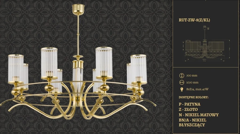 Candelabru 8 brate elegant design clasic Ruta