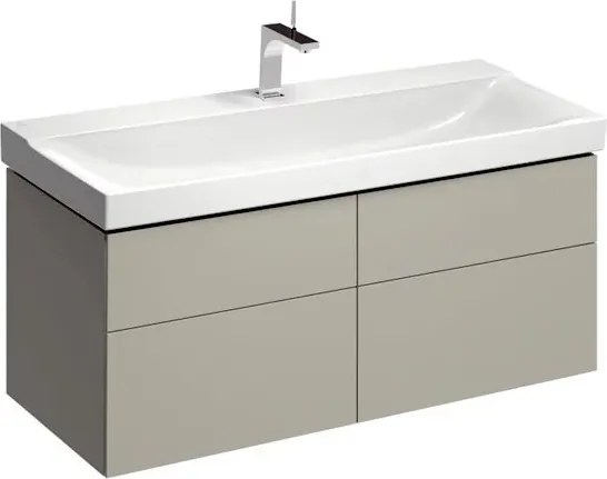 Dulap baza pentru lavoar suspendat Geberit Xeno2 greige 4 sertare 118 cm