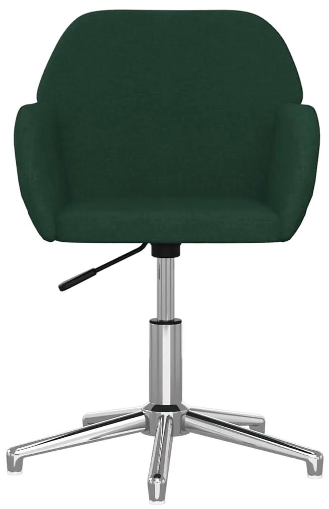 Scaun de birou pivotant, verde inchis, textil 1, Verde inchis