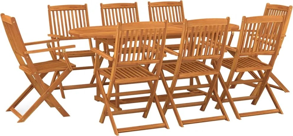 vidaXL Set mobilier de grădină 9 piese 180x90x75 cm, lemn masiv acacia