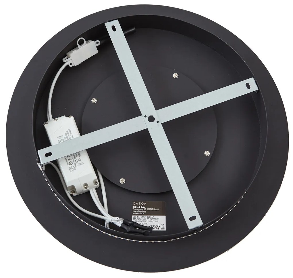 Plafonieră modernă neagră 40cm incl. LED cu 3 trepte de intensitate luminoasă - Morning