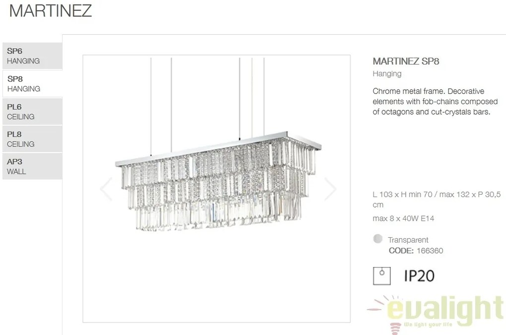 Lustra moderna design elegant MARTINEZ SP8 166360