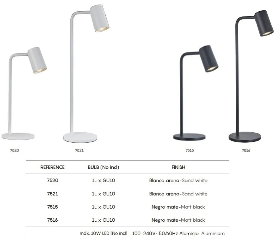 Veioza/Lampa de masa cu Spot directionabil SAL H-53,5cm neagra