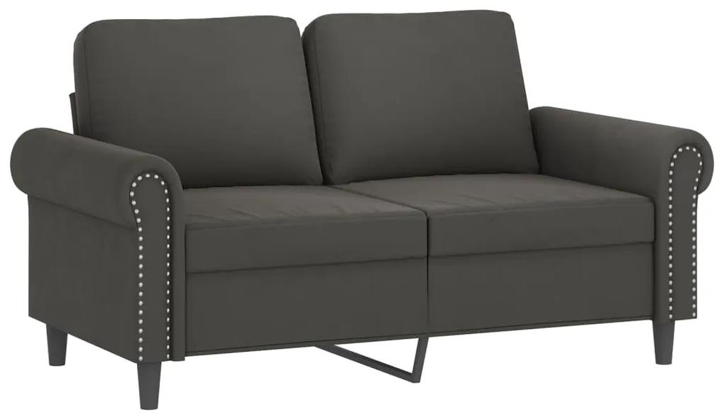 Canapea cu 2 locuri, gri inchis, 120 cm, catifea Morke gra, 152 x 77 x 80 cm