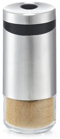 Recipient pentru condimente din sticla si metal, Spike Transparent / Gri, 110 ml, Ø5xH11,3 cm