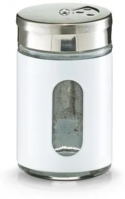 Recipient pentru condimente Visual, inox si sticla, White 90 ml, Ø 5xH8,5 cm