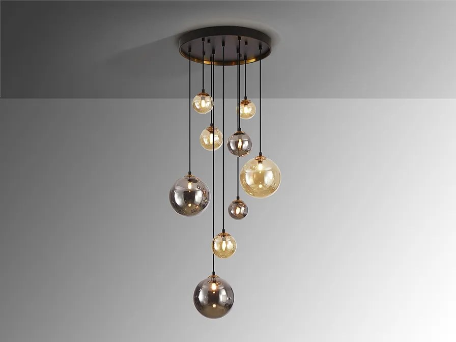 Lustra suspendata cu 9 pendule design modern Dark