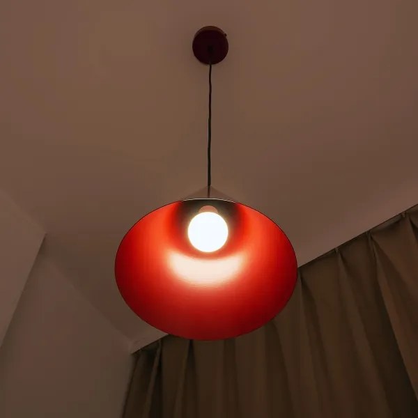 Lampă suspendată pe cablu ETNA II, 1xE27/15W/230V, Ø 25 cm, roșu