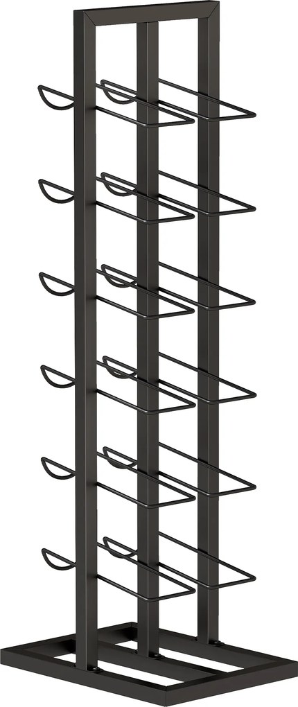 HOMCOM Suport din Metal, 12 Sticle, de Podea, Negru | Aosom Romania