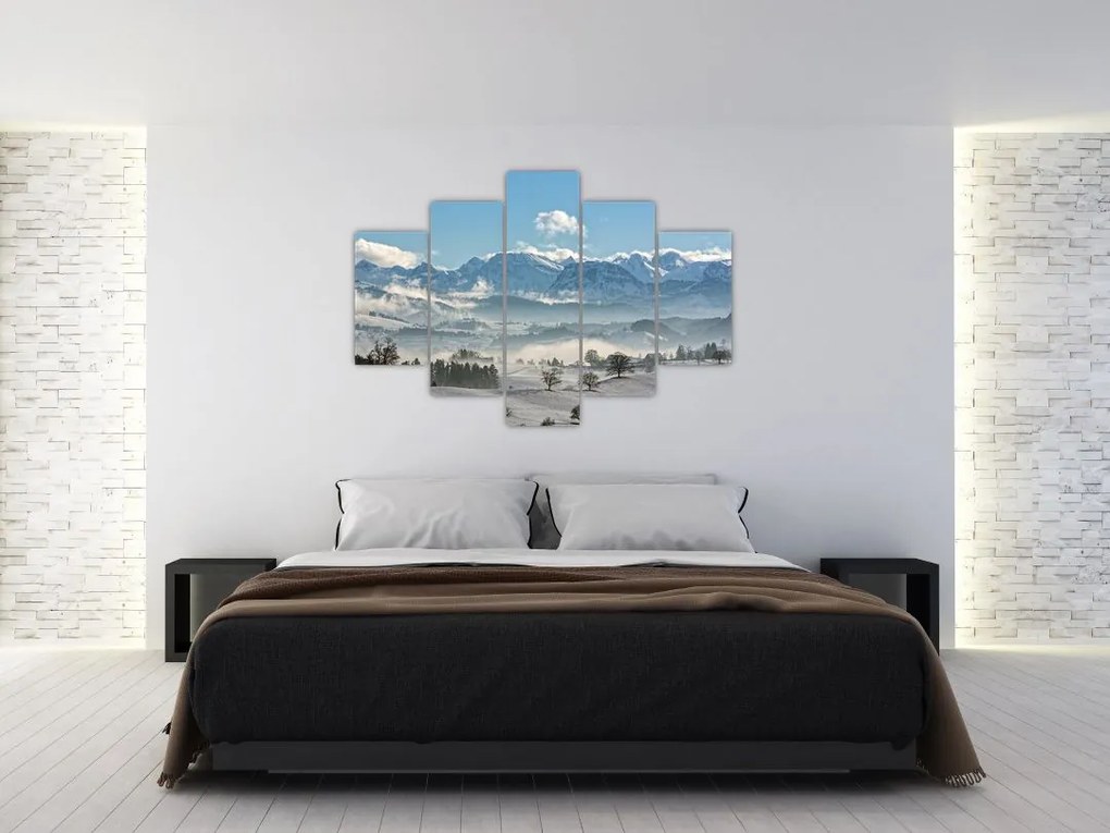 Tablou cu munții înzăpeziți (150x105 cm)