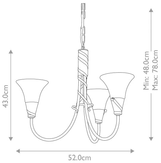 Lustră pe lanț Elstead EM3-COPPER EMILY 3xE14/40W/230V