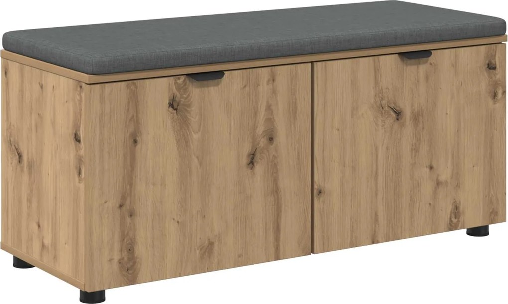 vidaXL Bancă pentru hol cu pernă Stejar Artizanal 100 x 38 x 46 cm