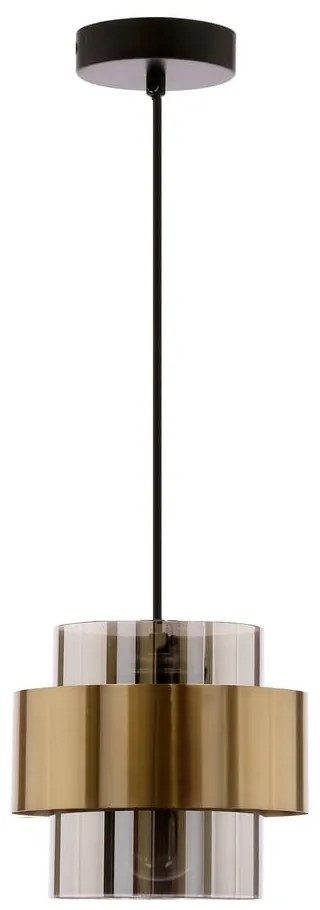 Lustră neagră cu abajur din sticlă ø 18 cm Spiega – Candellux Lighting