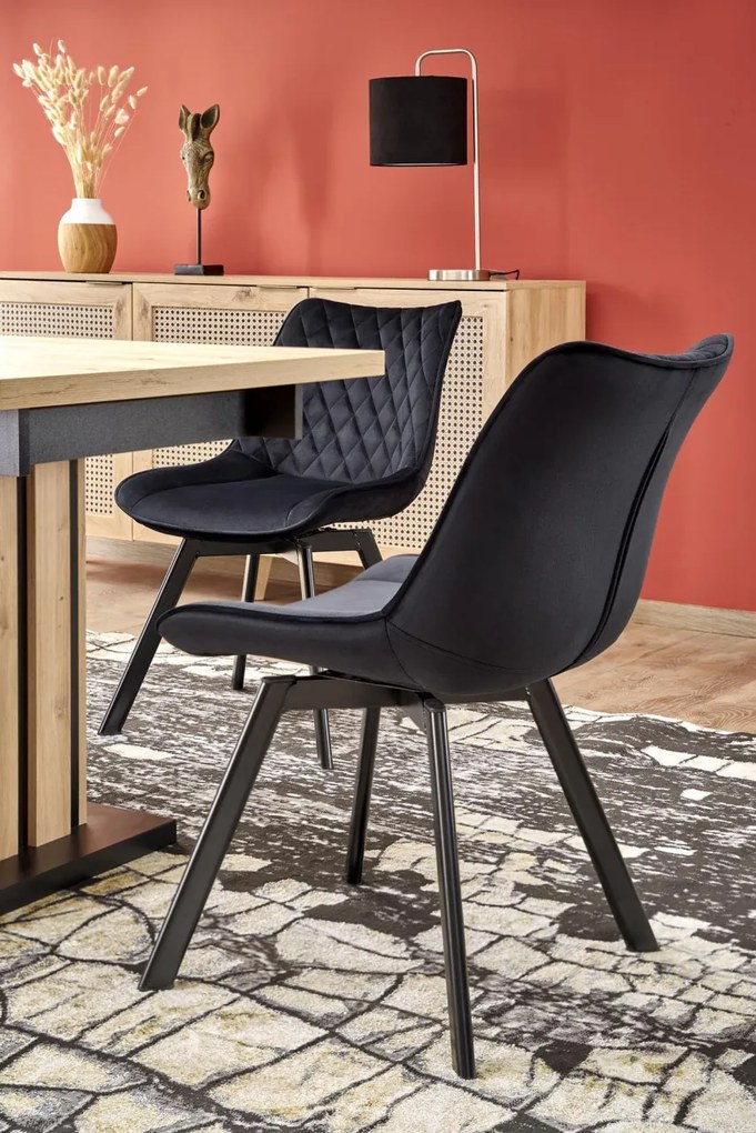 Masa extensibila Lamello stejar artizan/negru L130-180xl80xh76 cm