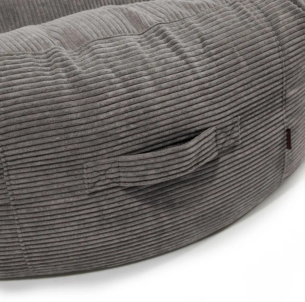 Fotoliu bean bag negru cu tapițerie din catifea reiată Roll 135 – SLOWDOWN