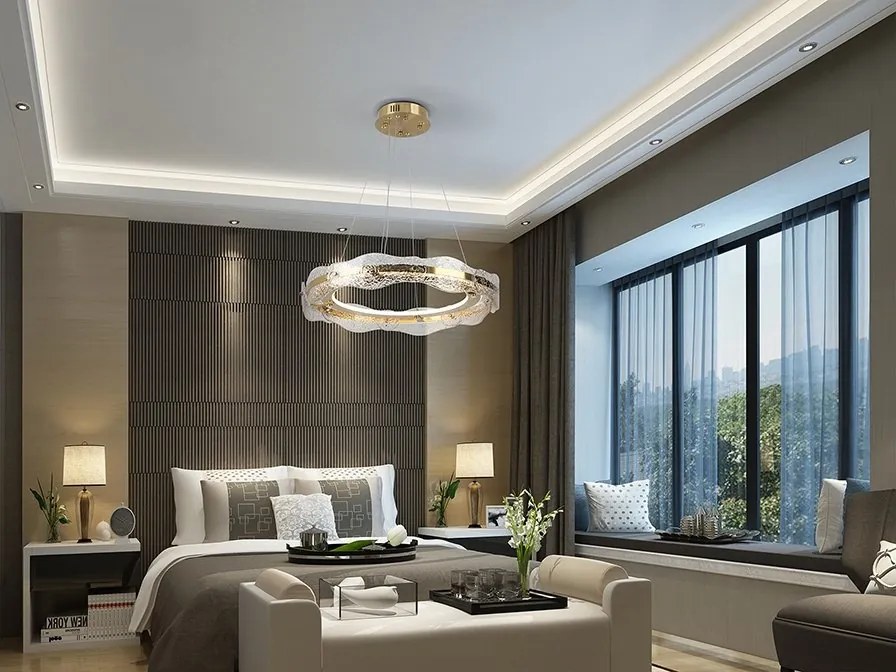 Lustra LED cu telecomanda design modern Lira 60cm