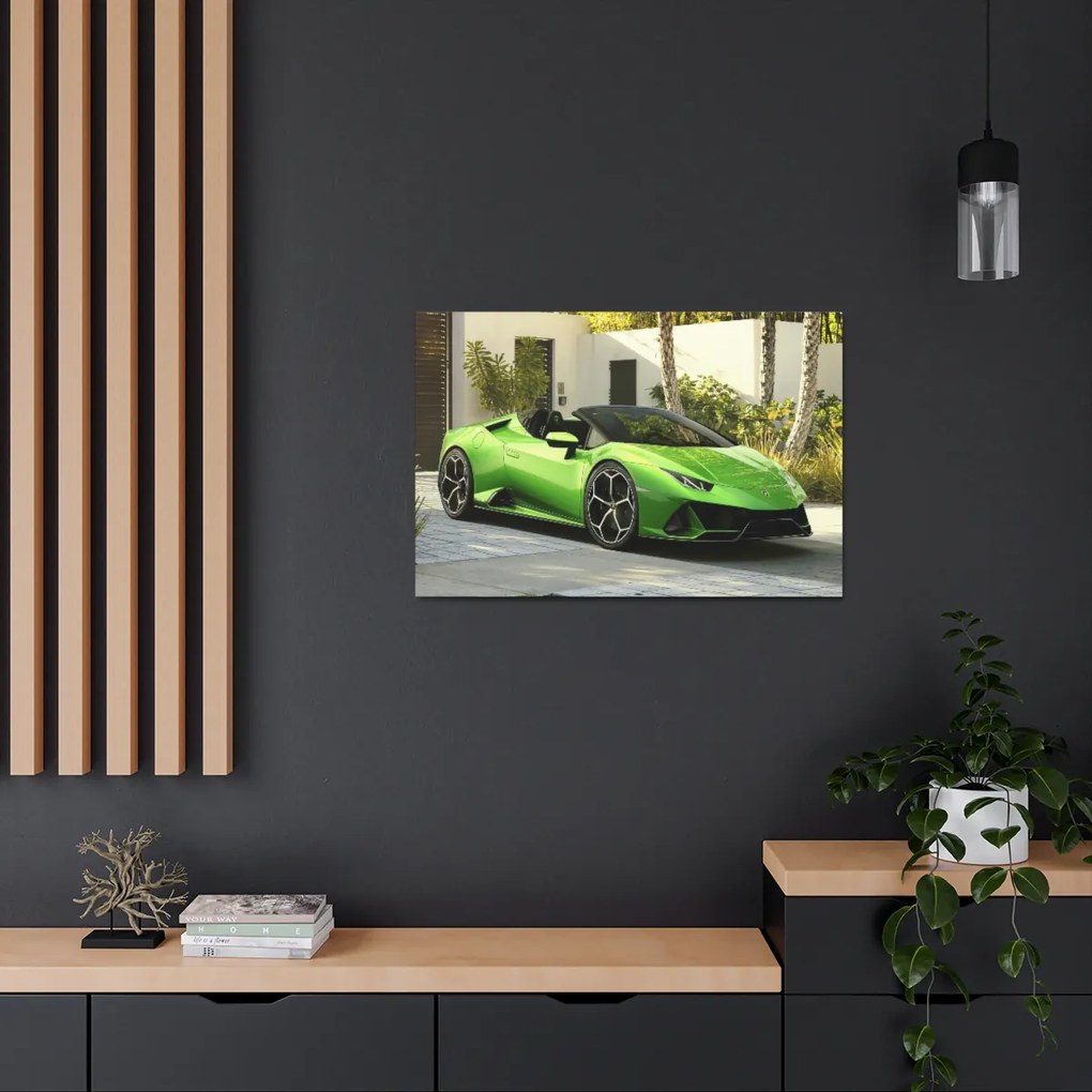 Tablou Canvas Green Lambourghini 120x80 cm