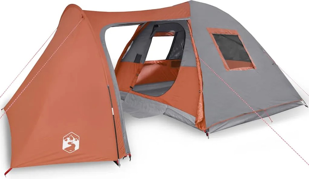 vidaXL Cort de familie cupolă 6 persoane, portocaliu, impermeabil