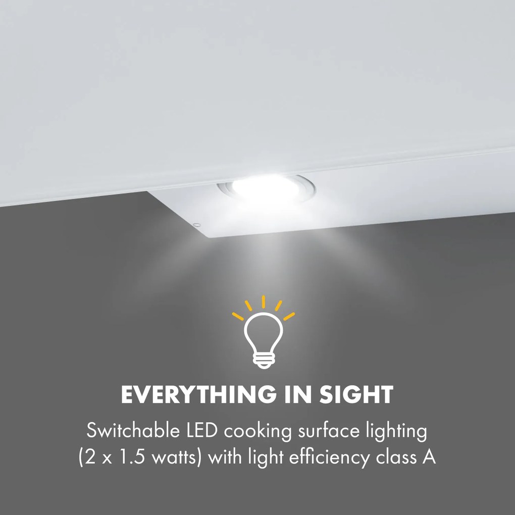 Laurel 90, hotă, 90 cm, putere de extracție 350 mm³/h, LED, ecran tactil, alb