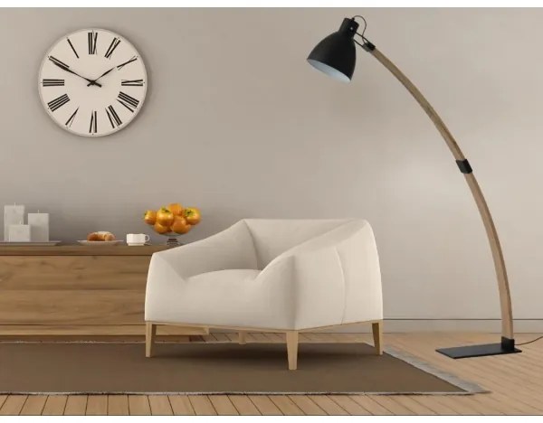 Lampă de podea 1xE27/60W/230V frasin/negru