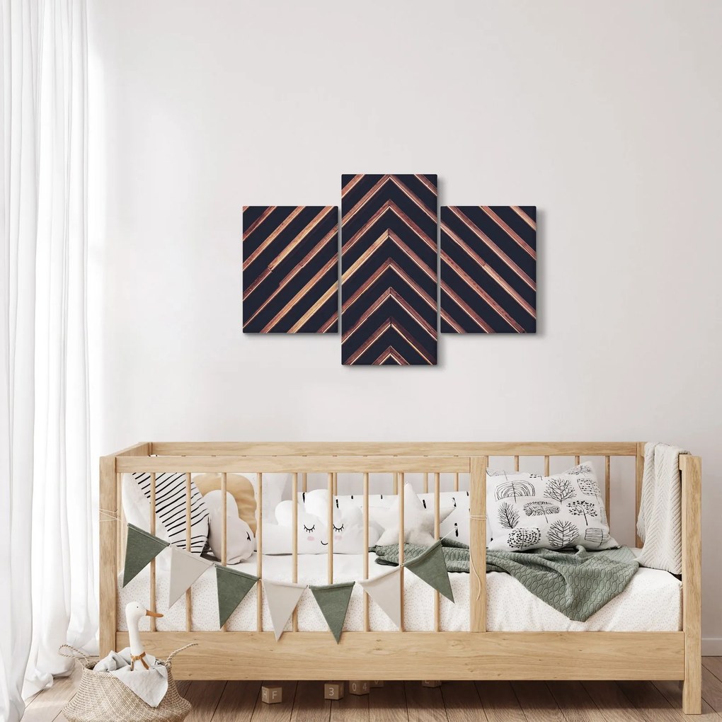 Tablou - Motiv de lemn pe fond negru (90x60 cm)