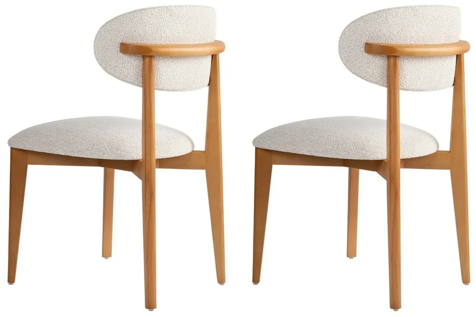 Set de scaune de sufragerie Lionte White and DarkOak, 2 buc.