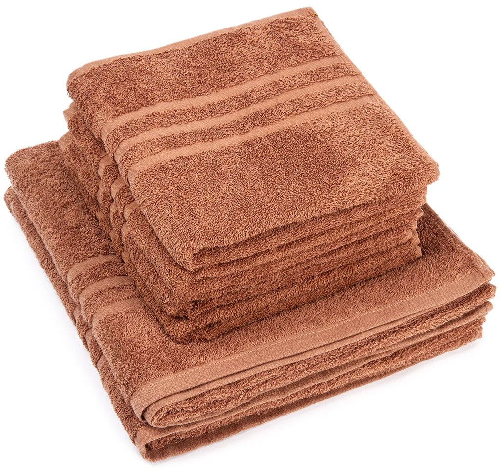 Set de prosoape Classic maro, 4 buc. 50 x 100 cm, 2 buc. 70 x 140 cm, 4 bucăți 50 x 100 cm, 2 bucăți 70 x 140 cm