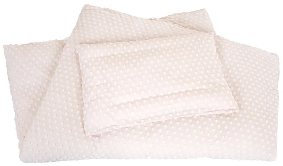 Lenjerie de pat pentru copii bej din amestec de bumbac pentru pătuț 100x135 cm Frosty Almond – Roba