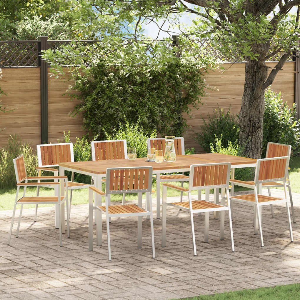 vidaXL Scaun pentru Grădină 8 pcs Maro Lemn masiv de acacia