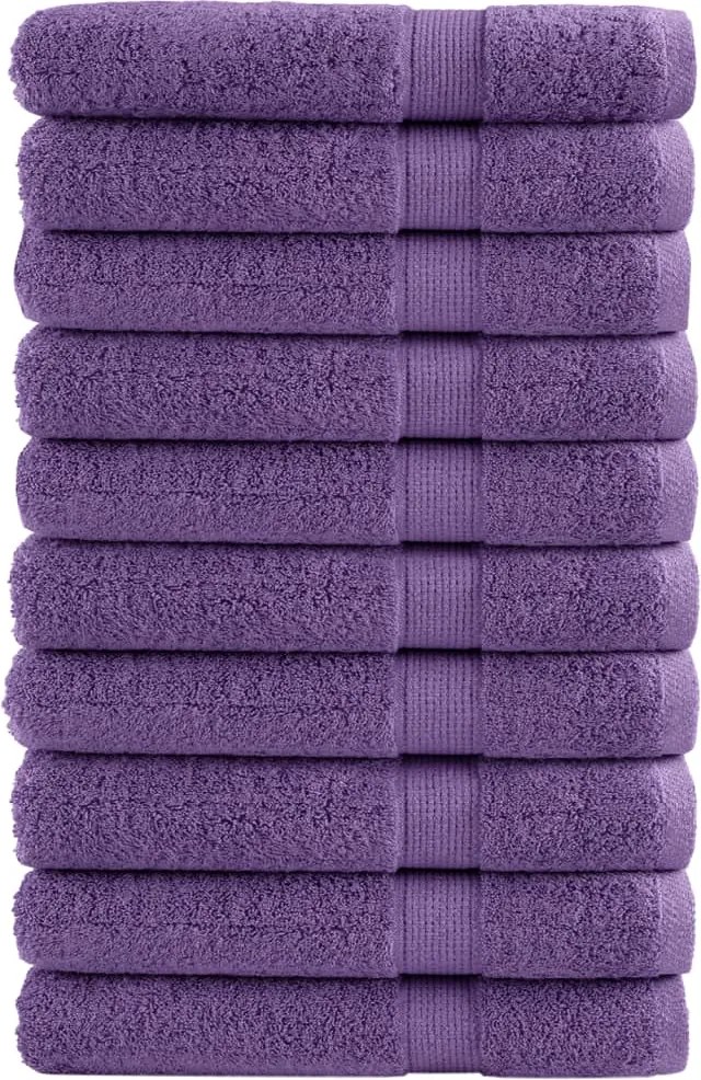vidaXL Prosoape de saună premium SOLUND 10 buc. violet 80x200cm 600gsm