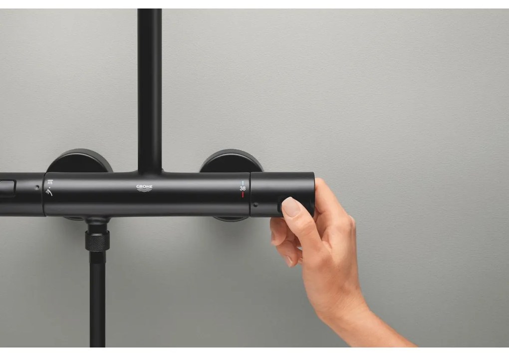 Grohe Vitalio Start System set de dus perete cu termostat da negru 266772431