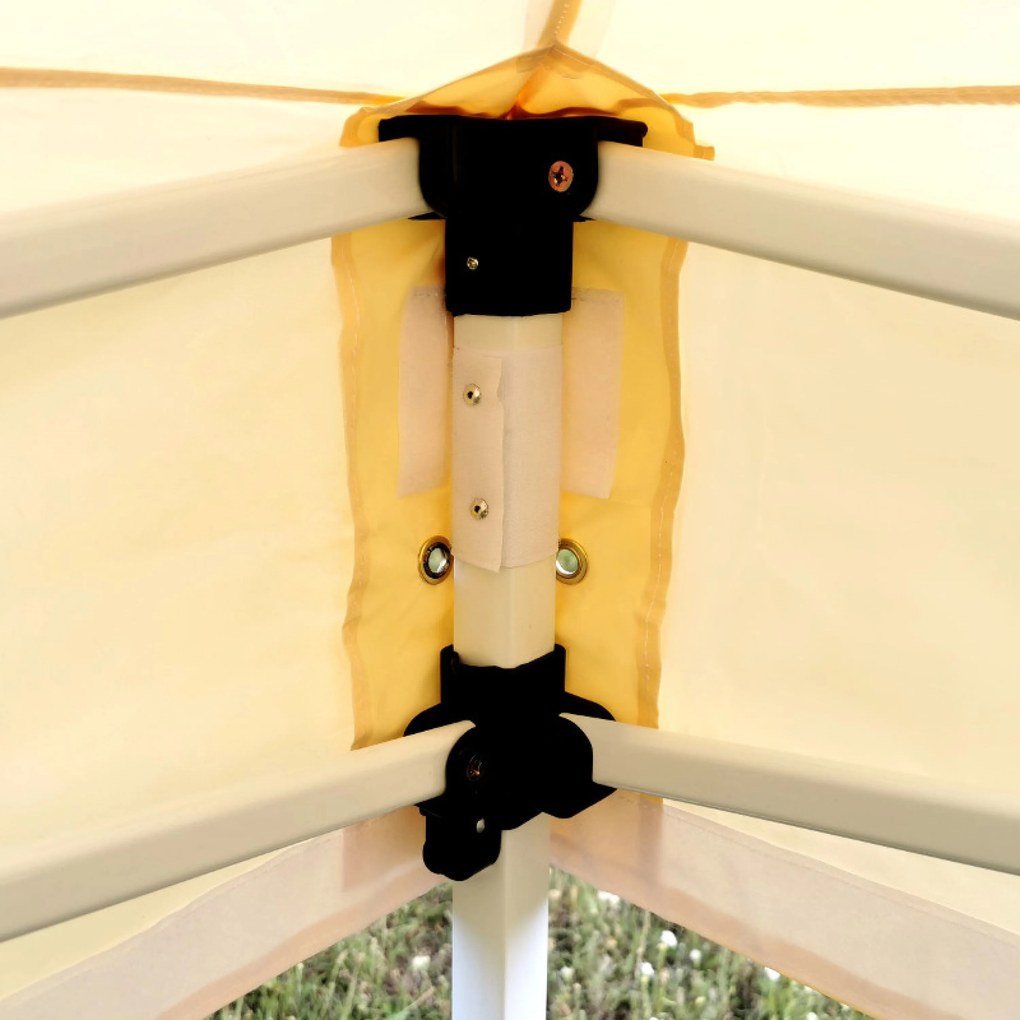 Cort de grădină 3x4,5m Oțel | Foișor pliabil rapid pentru evenimente și petreceri - cu 3 pereți - Verde