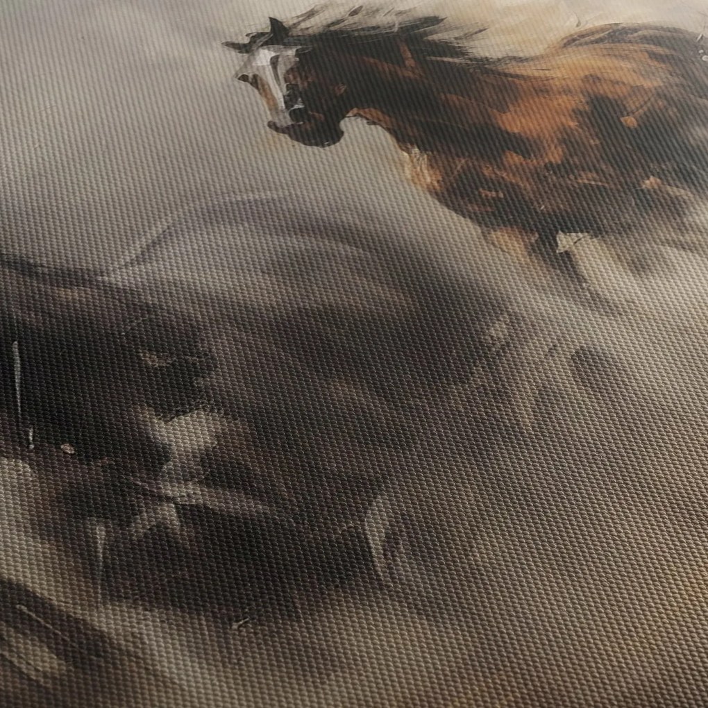 Tablou - Pictură în ulei de cai (120x50 cm)