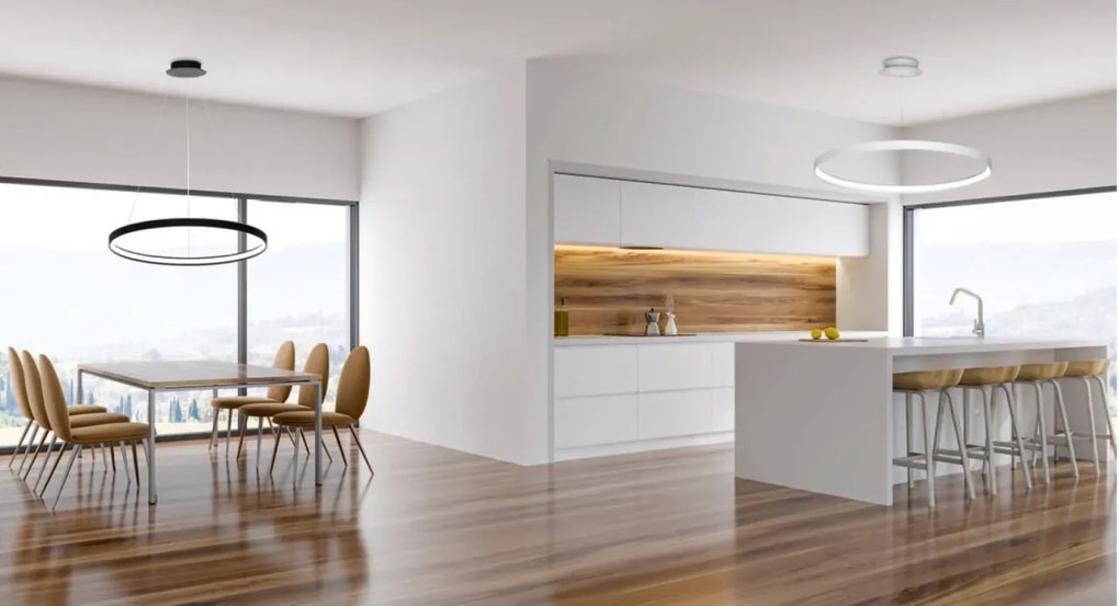 Lustra LED suspendata design modern circular CIRCLE 110, alb LA0717/1 - WH ZL