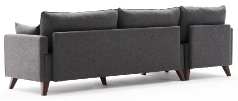 Colțar în L RIGA, antracit, orientare stânga