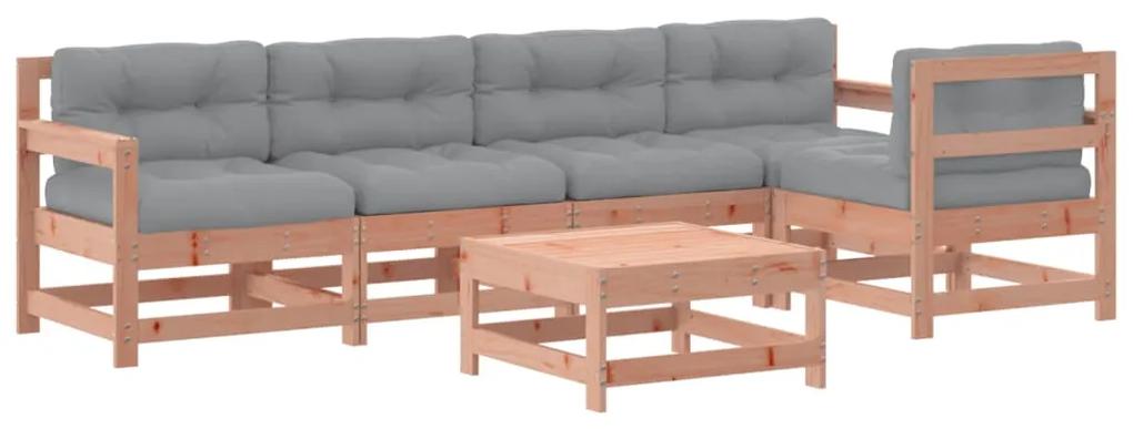3185995 vidaXL Set mobilier de grădină cu perne, 6 piese, lemn masiv Douglas