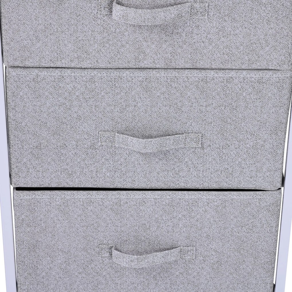 Homcom Mobila Container cu 4 Sertare din Lin Panou Sasiu in Otel Vopsea Praf Raft Superior in MDF Max:25 kg 45x30x92cm