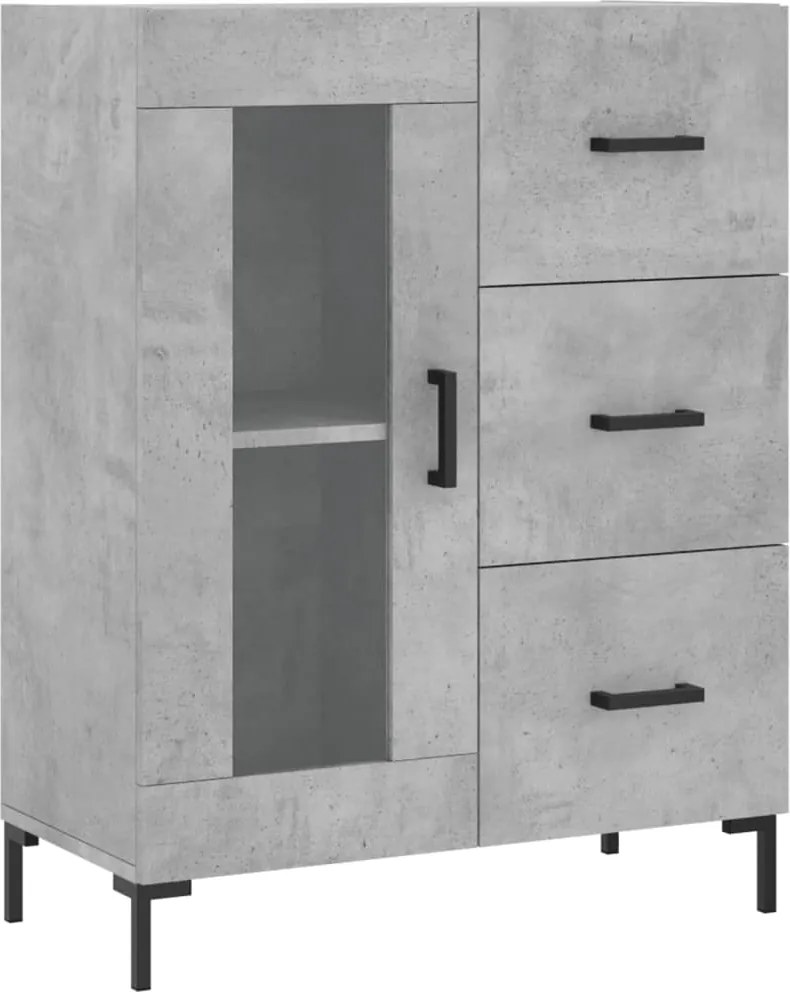 vidaXL Servantă, gri beton, 69,5x34x90 cm, lemn compozit