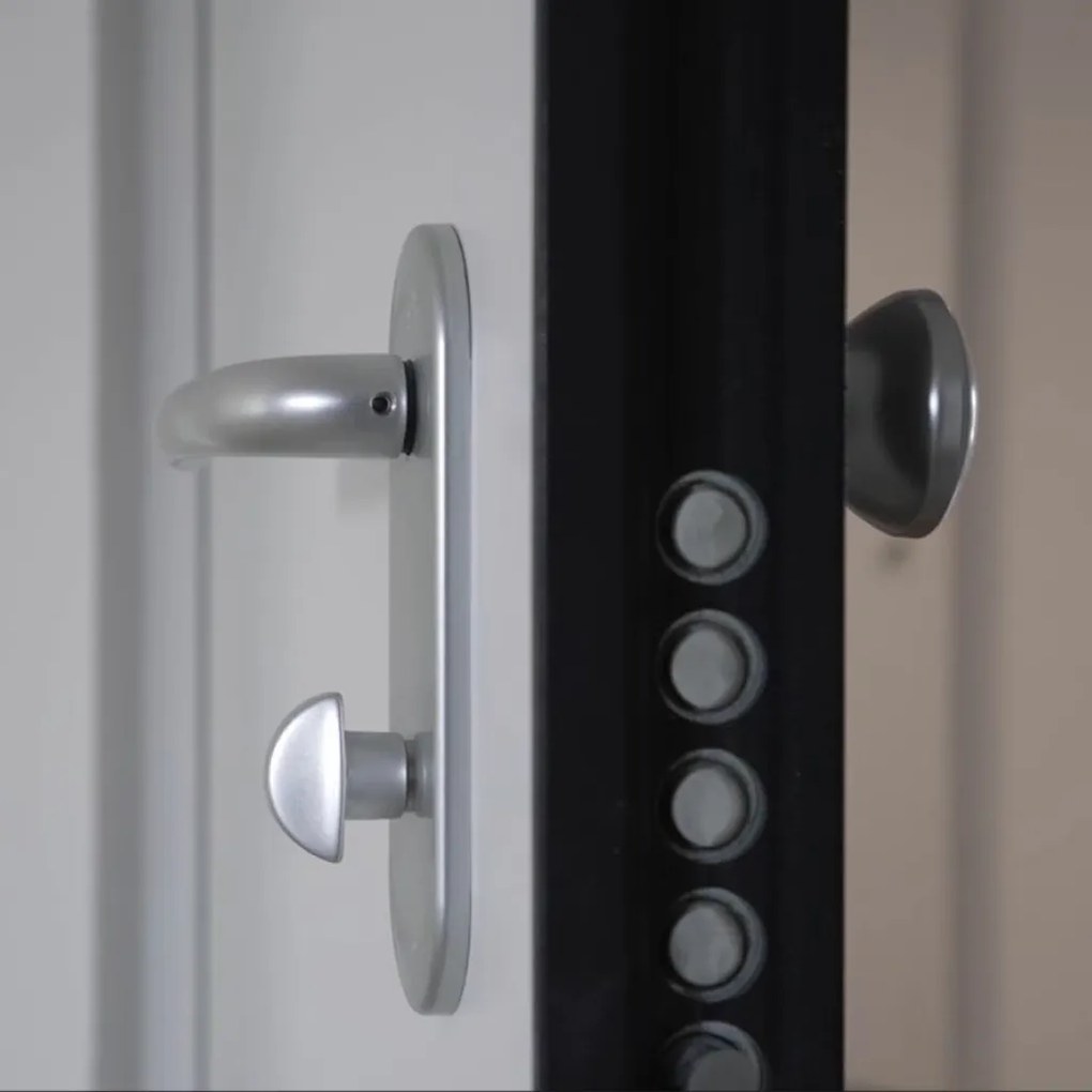 Usa metalica de intrare in apartament antiefractie - Dierre SPARTA 8 + Contratoc ST, Usa Alb + Toc Alb, 1.5 mm