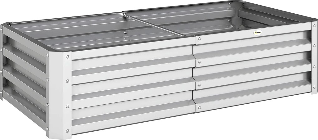 Outsunny 4' x 2' x 1' Pat de Gradina Galvanizat Inaltat, Cutie de Plantare din Metal Pat Inaltat pentru Legume, Flori, Plante si Plante Aromatice, Verde | Aosom Romania