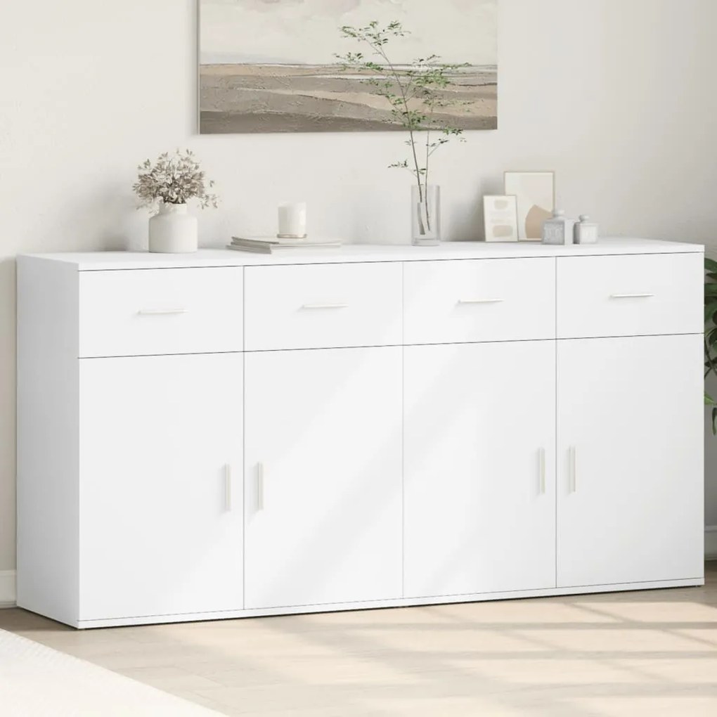 vidaXL Dulapuri, alb, 2 buc., 79x38x80 cm, lemn prelucrat