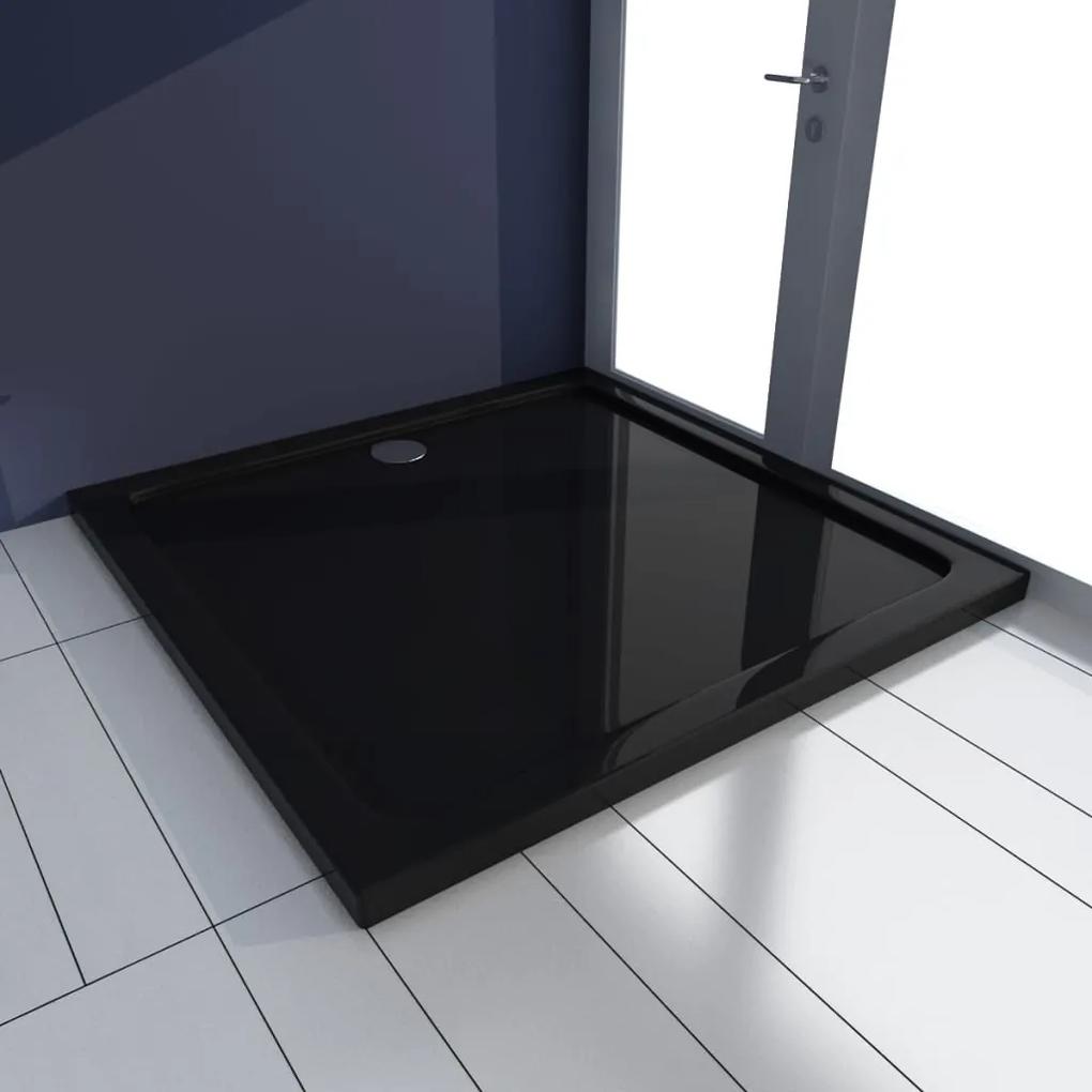141461 vidaXL Cădiță pentru duș pătrată din ABS 90 x 90 cm, negru