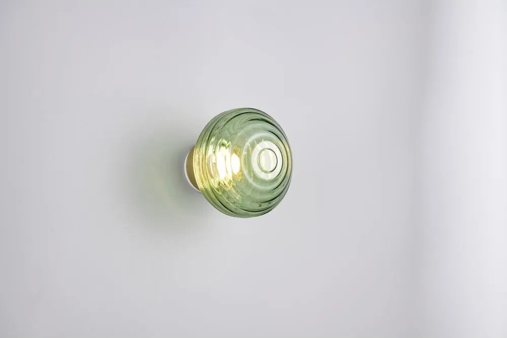 Aplică de perete verde LED din sticlă cu USB ø 15,5 cm Earl – Reality