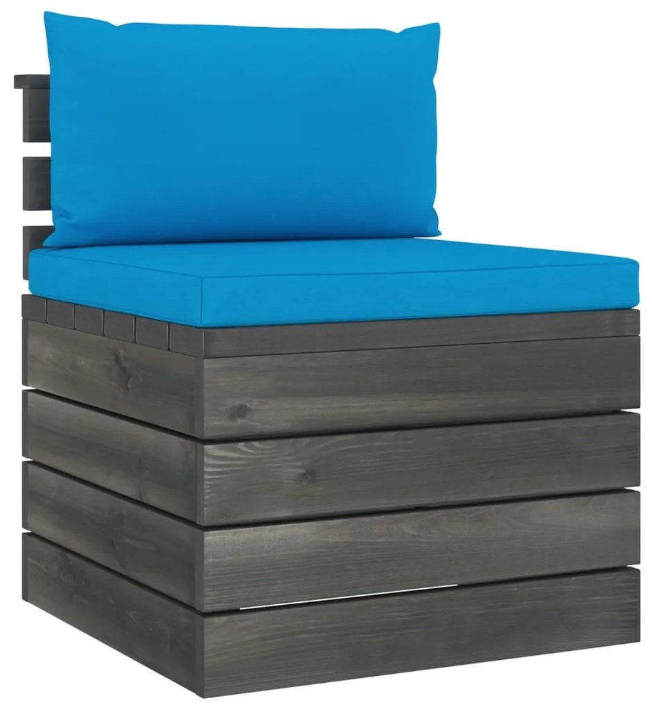Set mobilier gradina din paleti cu perne, 6 piese, lemn pin Albastru deschis, 6