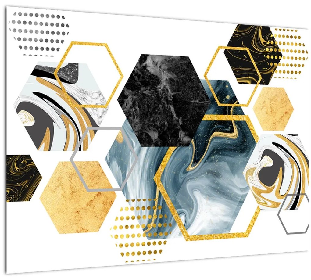 Tablou pe sticlă - Poligon (70x50 cm)