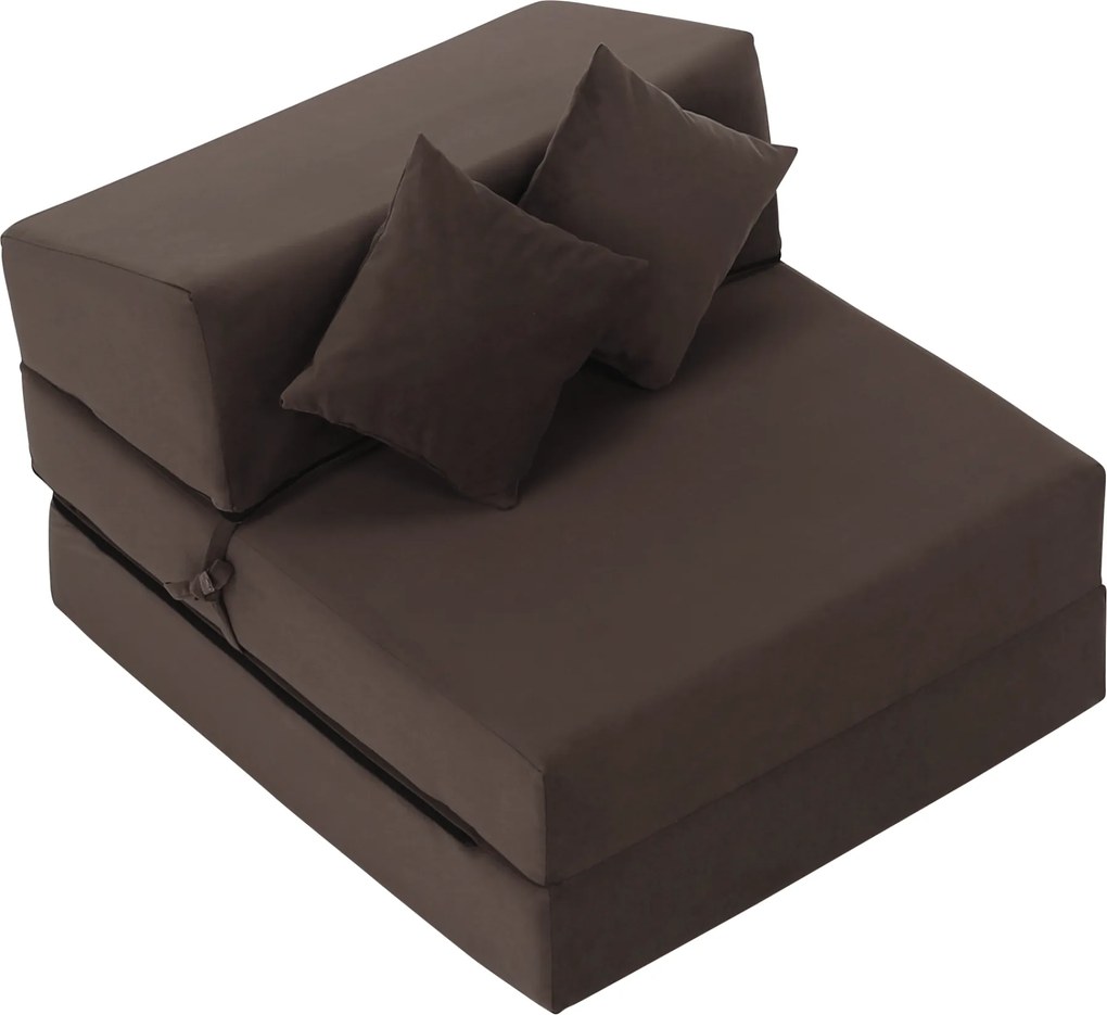 Saltea pliabilă/fotoliu extensibil, 2 in 1, maro Taupe, PELOS