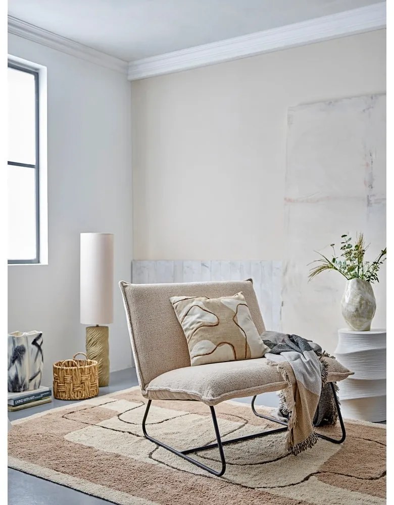 Lampadar în culoare naturală cu abajur textil (înălțime 110 cm) Payah – Bloomingville